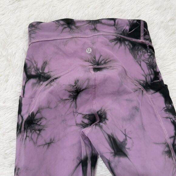 Lululemon Power Thru High-Rise Tight 25"Over Tie Dye Wisteria Purple Size 4 - Picture 9 of 10